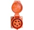 Розетка стационарная STEKKER ST-115 16А 380В 3P PE N IP44, RST16-115-4 49435 3