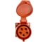 Розетка стационарная STEKKER ST-125 32А 380В 3P PE N IP44, RST32-125-4 49437 3