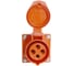 Розетка стационарная STEKKER ST-113 16А 220В 2P PE IP44, RST16-113-4 49434 3