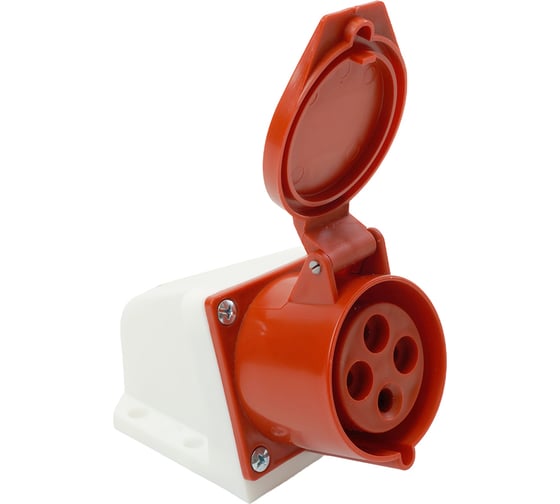 Розетка стационарная STEKKER ST-124 32А 380В 3P PE IP44, RST32-124-4 49436