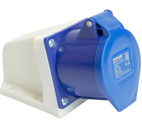 Розетка стационарная STEKKER ST-123 32А 220В 2P PE IP44, RST32-123-44, RST32- 49433