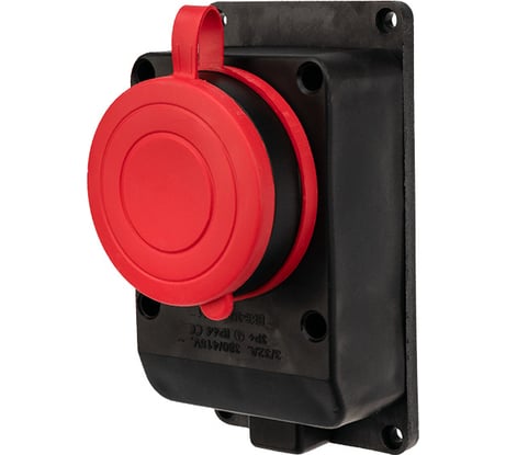 Влагозащищенная настенная розетка REXANT с крышкой, 3Р+РЕ, 32 А IP44 каучук 111-007