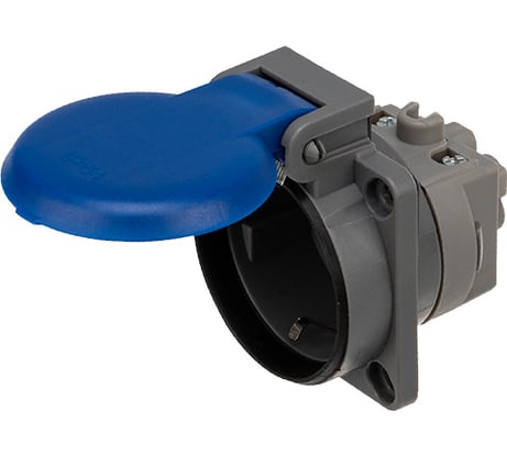 Влагозащищенная розетка REXANT с крышкой, с/з, скрытая установка,16 А, IP54 каучук 111-008