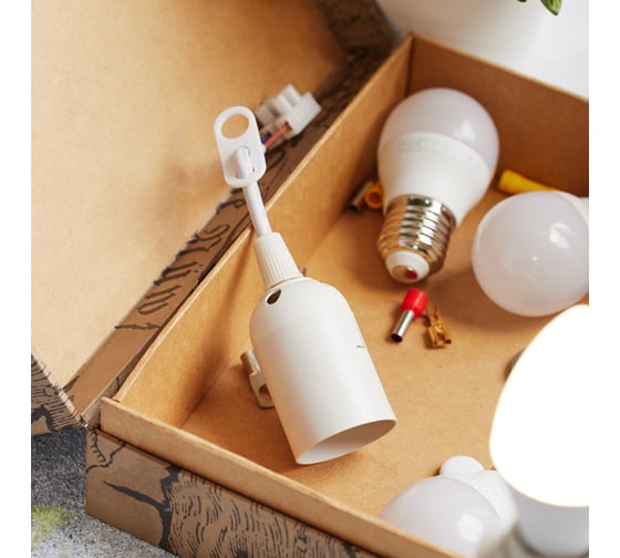 Подвесной патрон REXANT с клеммной колодкой E27 белый 11-8801 ...