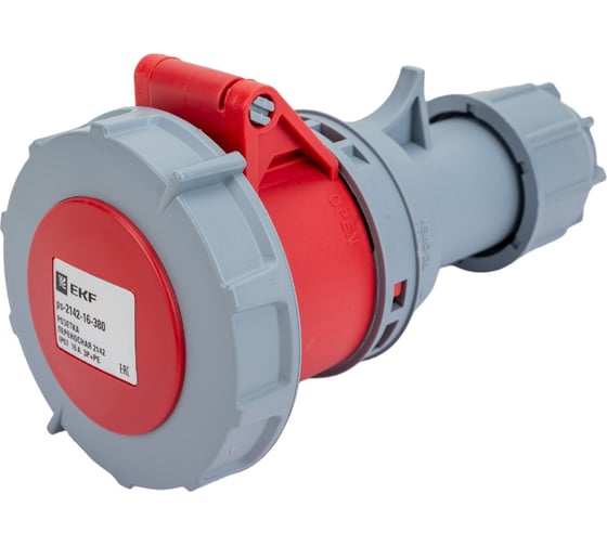 Розетка EKF переносная, 2142, 3Р+РЕ, 16А, 380В, IP67, PROxima ps-2142-16-380