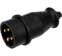 Переносная влагозащищенная вилка REXANT 3Р+РЕ, 32 А, IP44, каучук 111-006