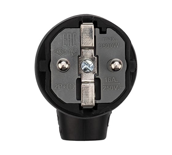 Угловая влагозащищенная вилка REXANT с кольцом, с/з, 16 А, IP44 каучук ...