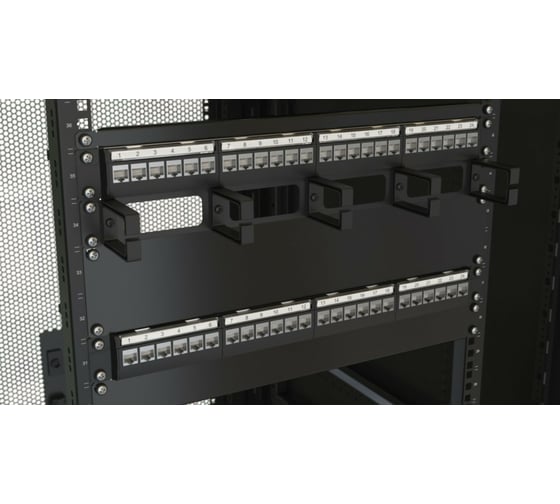 Фальш-панель на 1U Hyperline, BPV-1-RAL9005, цвет черный, RAL 9005, 28906