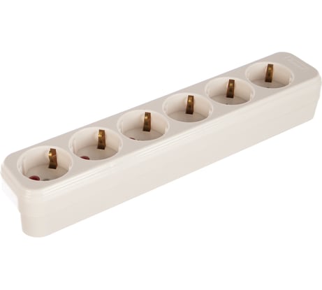 Колодка с заземлением Lezard LILA, 6 входов, с выключателем 720-0600-602