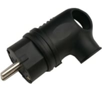 Угловая вилка IN HOME с заземлением, каучук 16А IP44 черная 9220 4690612010229