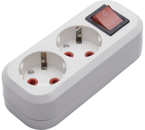 Переносная розетка STEKKER на 2 гнезда с выключателем с заземл 250В 16A IP20 PST16-211-20 39013