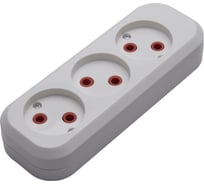 Разборная переносная розетка STEKKER 3 гнезда без заземления 250В 10A IP20 белая, PST10-300-20 39008