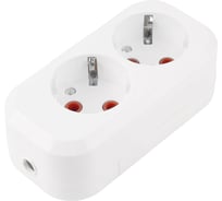 Переносная разборная розетка STEKKER 2 гнезда с заземлением 250В 16A IP20 белая PST16-210-20 39010