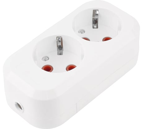 Переносная разборная розетка STEKKER 2 гнезда с заземлением 250В 16A IP20 белая PST16-210-20 39010