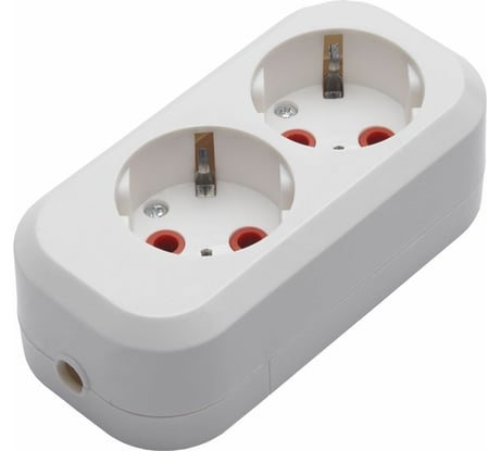 Переносная разборная розетка STEKKER 2 гнезда с заземлением 250В 16A IP20 белая PST16-210-20 39010