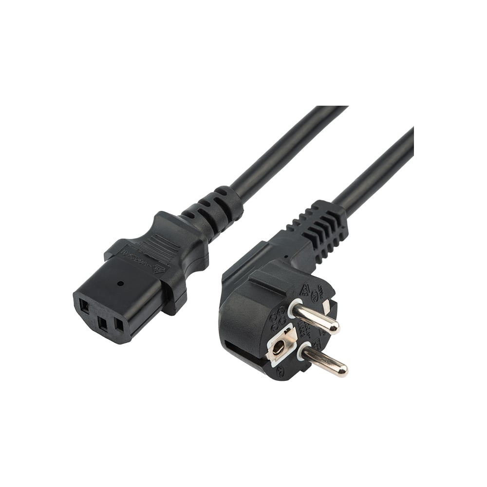 Сетевой шнур REXANT, угловая вилка - евроразъем С13, кабель 3x0,75 мм2 ...