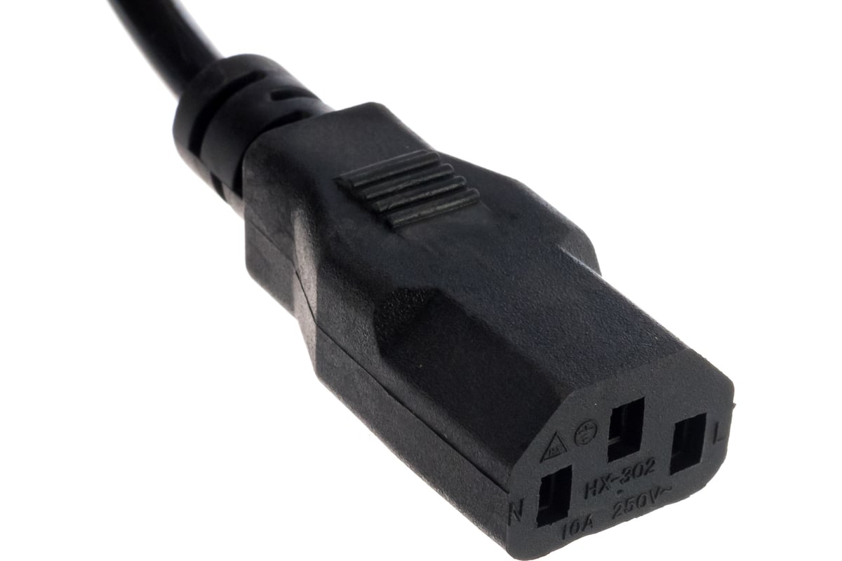 Сетевой шнур REXANT евровилка угловая - евроразъем С13, кабель 3x0,75 ...