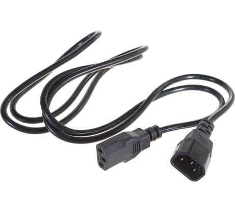 Сетевой шнур REXANT, евроразъем C13 - евроразъем C14, кабель 3x0,75 мм2, длина 1,5 метра 11-1161