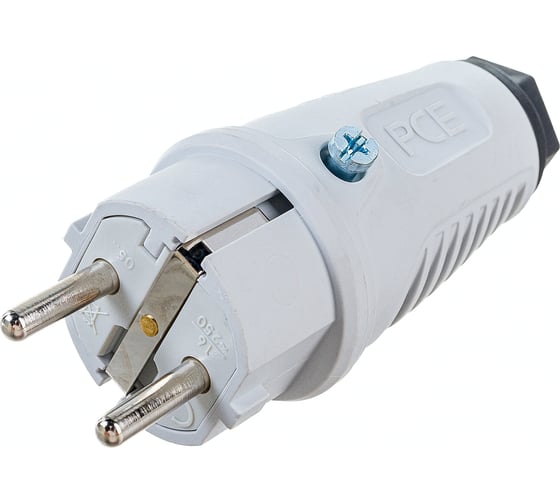Кабельная вилка PCE 16A 220V 2P+E IP54 корпус серый, маркер черный 0511-gs