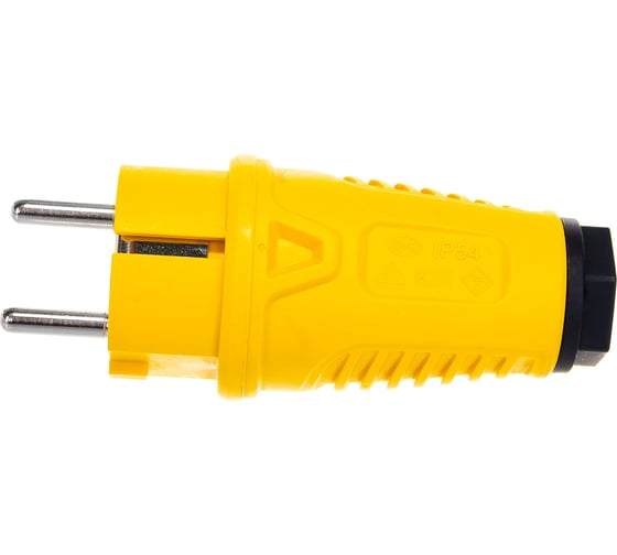Вилка кабельная PCE 16A 220V 2P+E IP54 корпус желтый, маркер черный 0511-es
