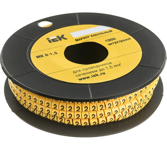 Маркировочное колько IEK 0-1.5мм, 2, МК, 1000шт/ролл UMK00-2