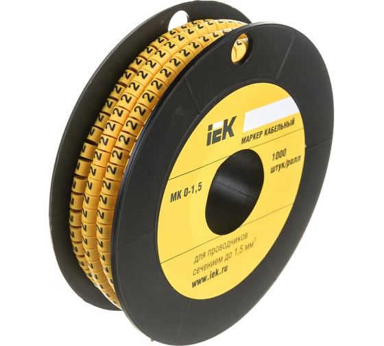 Маркировочное колько IEK 0-1.5мм, 2, МК, 1000шт/ролл UMK00-2