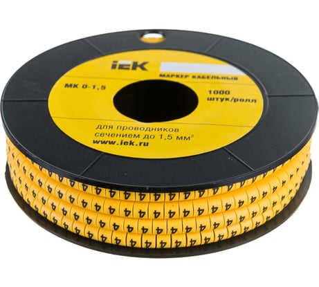 Маркировочное кольцо IEK 0-1.5мм, 4, МК, 1000шт/ролл UMK00-4