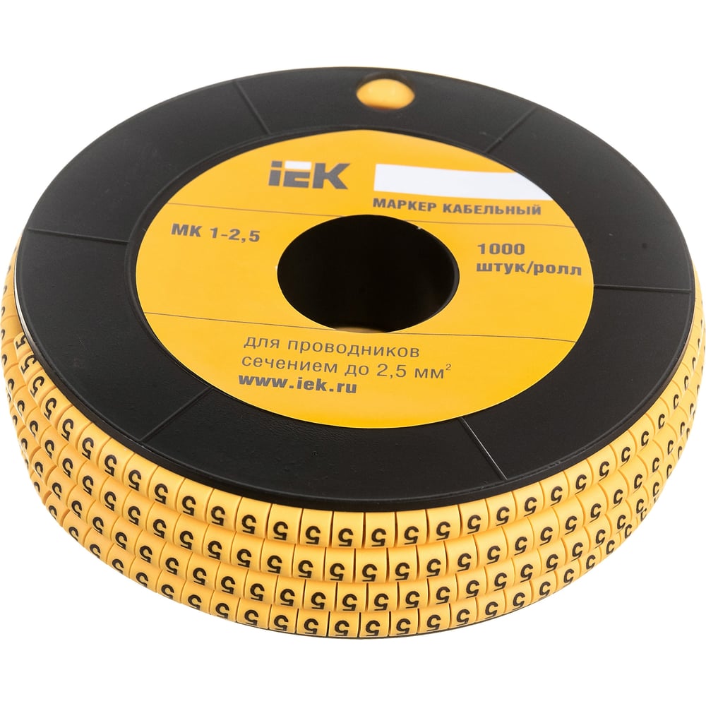 Маркировочное кольцо IEK 1-2.5мм, 5, МК, 1000шт/ролл UMK10-5 - выгодная ...