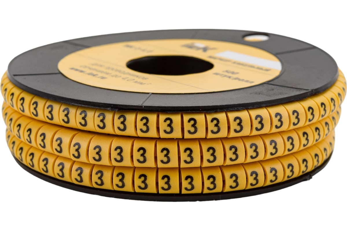 Маркировочное кольцо IEK 2-4мм, 3, МК, 500шт/ролл UMK20-3 - выгодная ...