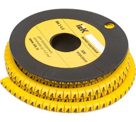 Маркировочное кольцо IEK 2-4мм, 4, МК, 500шт/ролл UMK20-4