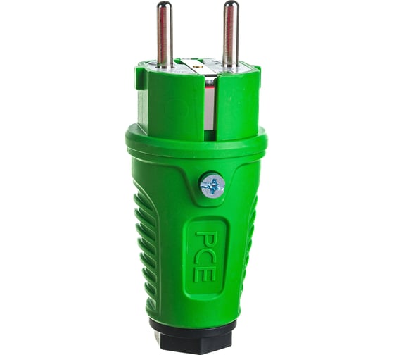Кабельная вилка PCE 16A 220V 2P+E IP54 корпус зеленый, маркер черный 0511-us