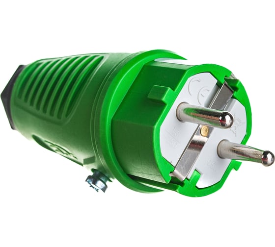 Кабельная вилка PCE 16A 220V 2P+E IP54 корпус зеленый, маркер черный 0511-us