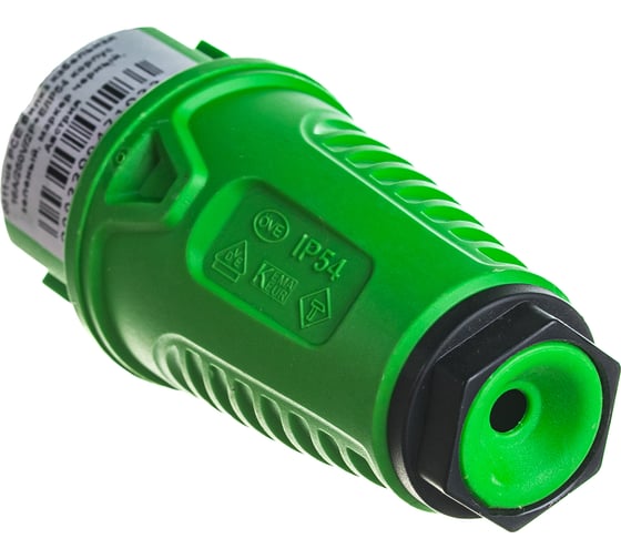 Кабельная вилка PCE 16A 220V 2P+E IP54 корпус зеленый, маркер черный 0511-us