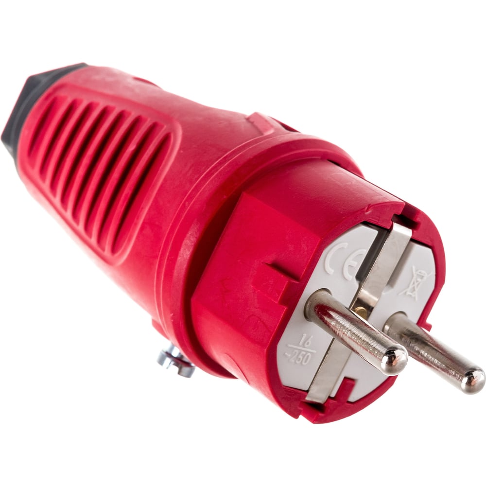 Кабельная вилка PCE 16A 220V 2P+E IP54 корпус красный, маркер черный ...