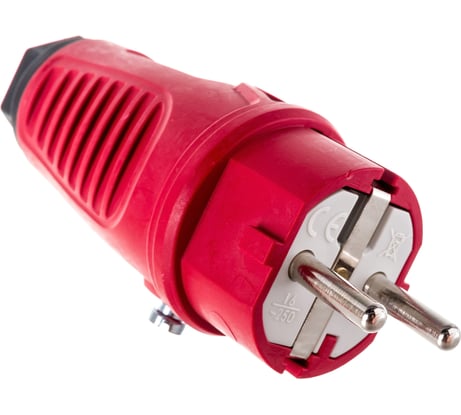 Кабельная вилка PCE 16A 220V 2P+E IP54 корпус красный, маркер черный 0511-rs