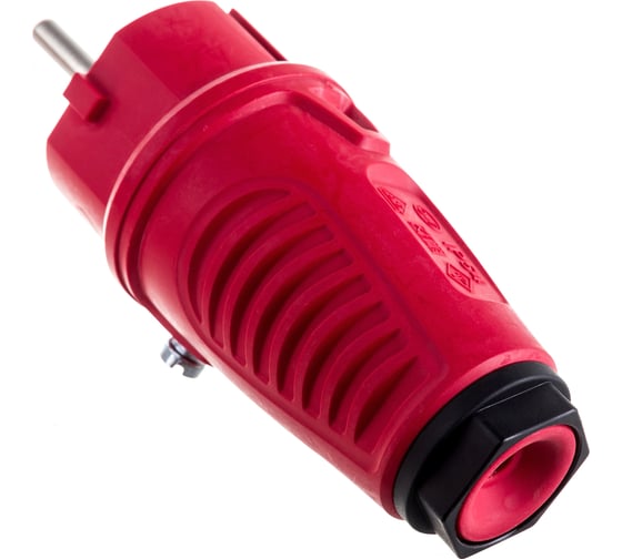 Кабельная вилка PCE 16A 220V 2P+E IP54 корпус красный, маркер черный 0511-rs