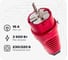 Кабельная вилка PCE 16A 220V 2P+E IP54 корпус красный, маркер черный 0511-rs 1