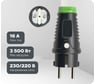 Кабельная вилка PCE 16A 220V 2P+E IP54 корпус черный, маркер зеленый 0511-shu