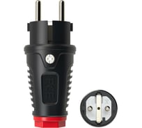 Кабельная вилка PCE 16A 220V 2P+E IP54 корпус черный, маркер красный 0511-sr