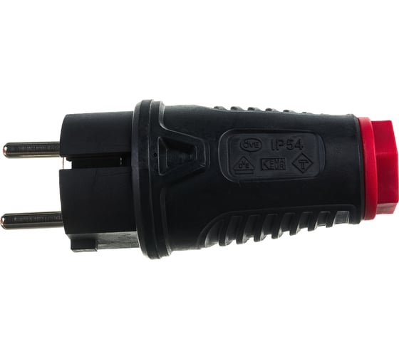 Кабельная вилка PCE 16A 220V 2P+E IP54 корпус черный, маркер красный 0511-sr