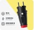 Кабельная вилка PCE 16A 220V 2P+E IP54 корпус черный, маркер красный 0511-sr 1