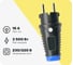 Кабельная вилка PCE 16A 220V 2P+E IP54 корпус черный, маркер синий 0511-sb 1