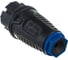 Кабельная вилка PCE 16A 220V 2P+E IP54 корпус черный, маркер синий 0511-sb 3