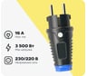 Кабельная вилка PCE 16A 220V 2P+E IP54 корпус черный, маркер синий 0511-sb