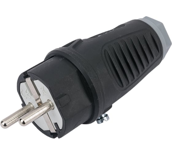 Кабельная вилка PCE 16A 220V 2P+E IP54 корпус черный, маркер серый 0511-sdg