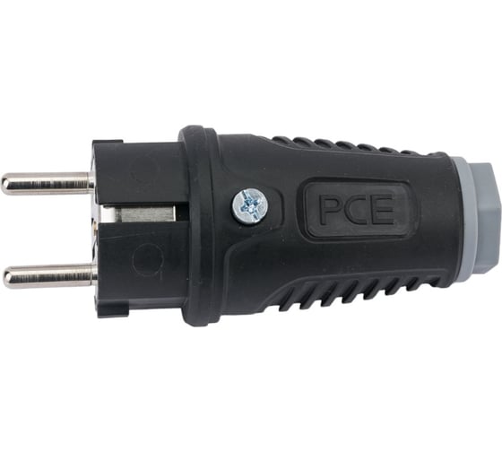 Кабельная вилка PCE 16A 220V 2P+E IP54 корпус черный, маркер серый 0511-sdg