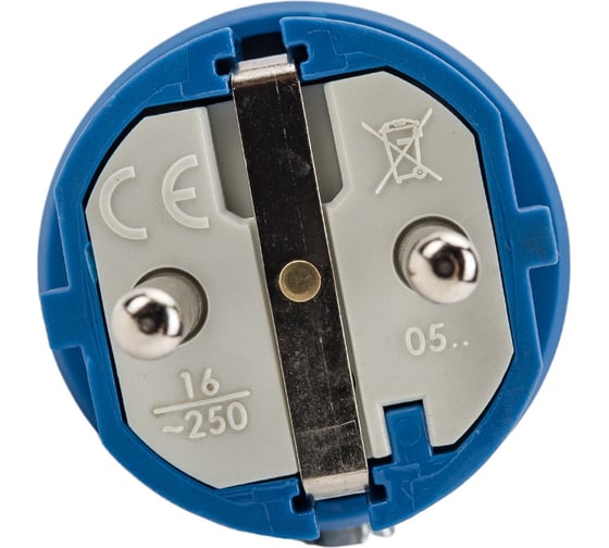 Кабельная вилка PCE 16A 220V 2P+E IP54 корпус синий, маркер черный 0511-bs