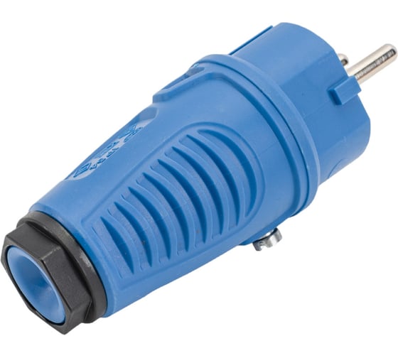 Кабельная вилка PCE 16A 220V 2P+E IP54 корпус синий, маркер черный 0511-bs