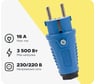 Кабельная вилка PCE 16A 220V 2P+E IP54 корпус синий, маркер черный 0511-bs
