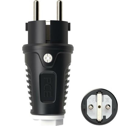 Вилка кабельная PCE 16A 220V 2P+E IP54 корпус черный, маркер белый 0511-sw
